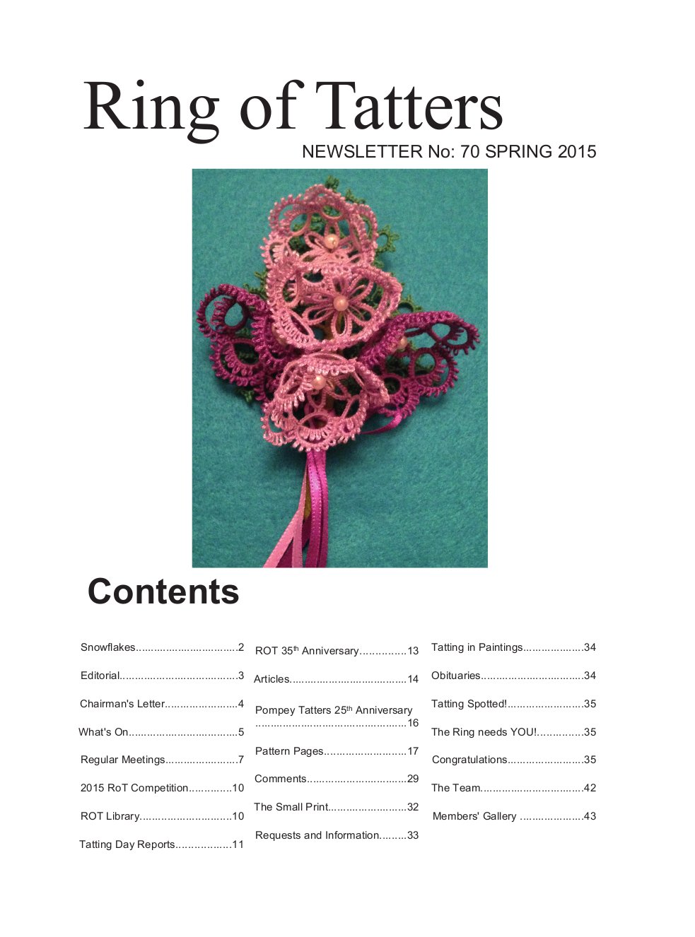 Cover for Newsletter 70