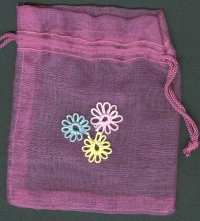 bag with three picot flowers on